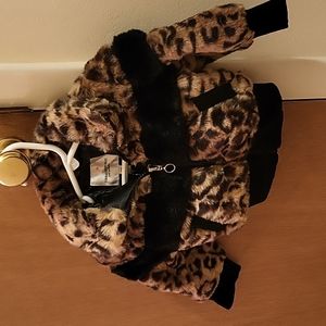 🎉Host Pick🎉 Infant Girls Faux Fur Cheetah Print Jacket With Pockets